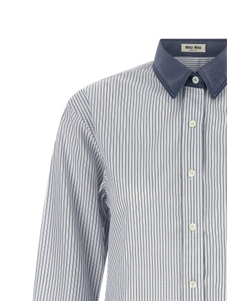 Рубашка, блузка MIU Shirt with contrast collar (MK2053SOOO189FF022X) #