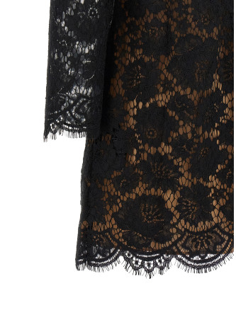 Мини SELF PORTRAIT Lace dress with jewel collar (AW26045SBBLACK) #
