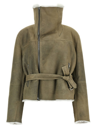 Кожаная куртка RICK OWENS 'Cropped Flight'