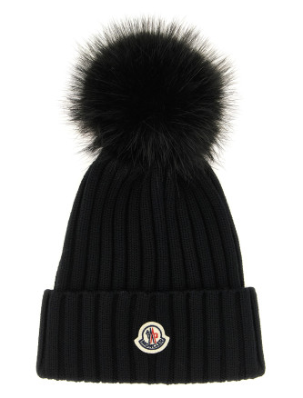 Шляпа MONCLER Pompon wool beanie