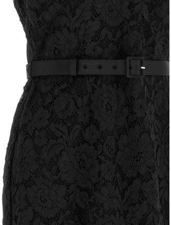 Миди SELF PORTRAIT Lace dress with collar (AW26019MABBLACK) #