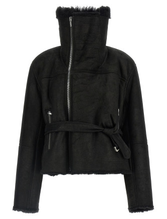 Кожаная куртка RICK OWENS 'Cropped Flight'