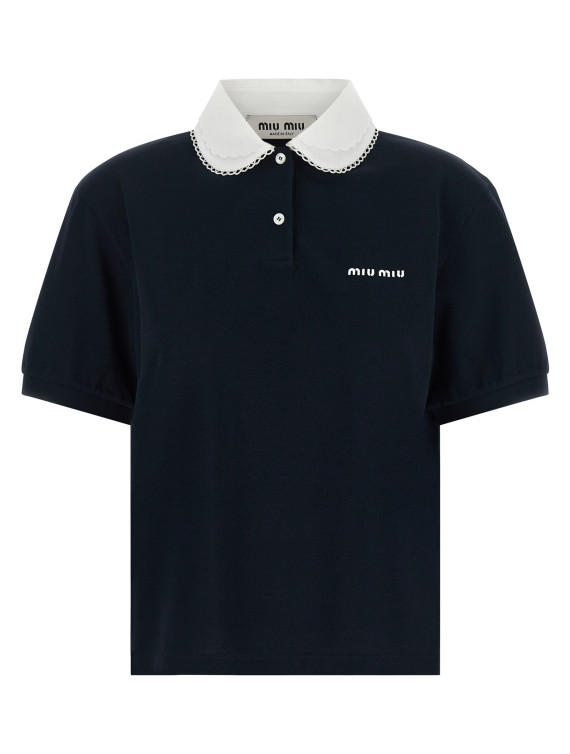 Поло MIU Scalloped collar polo shirt (MJNA43SOOO6395F0008) #1