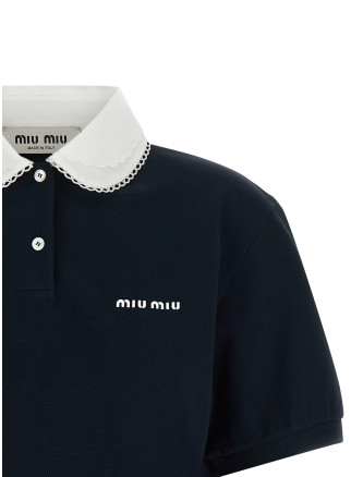 Поло MIU Scalloped collar polo shirt (MJNA43SOOO6395F0008) #
