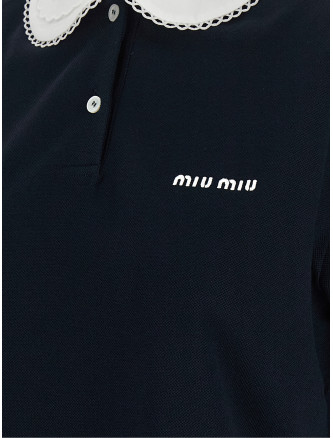 Поло MIU Scalloped collar polo shirt (MJNA43SOOO6395F0008) #