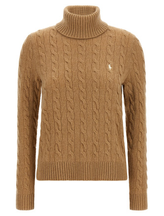 Braided turtleneck sweater