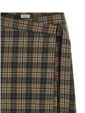Мини BRUNELLO CUCINELLI Tartan skirt (MD008G4107C001) #