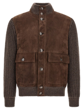 Suede insert jacket