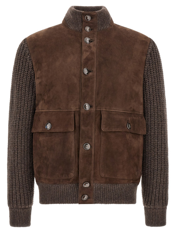 Кожаная куртка BRUNELLO CUCINELLI Suede insert jacket (MPMVS2060CYD79) #1