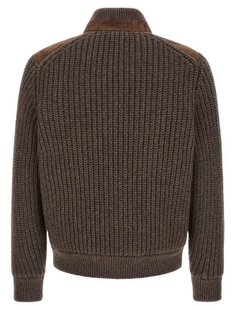 Кожаная куртка BRUNELLO CUCINELLI Suede insert jacket (MPMVS2060CYD79) #