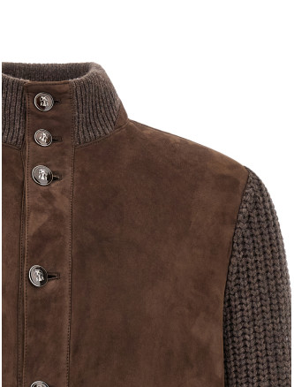 Кожаная куртка BRUNELLO CUCINELLI Suede insert jacket (MPMVS2060CYD79) #