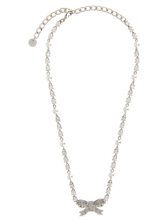 Ожерелье SELF PORTRAIT 'Crystal Pearl Bow' (AW26604NSLSILVER) #1