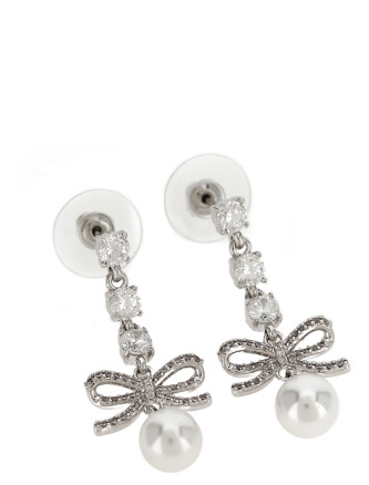 'Bow Crystal Charm' earrings