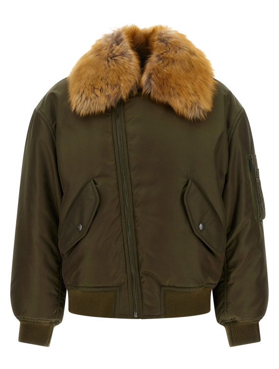 Куртка-бомбер SAINT LAURENT Removable shearling neck bomber jacket (A00300YZ9HT3117) #1