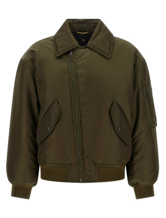 Куртка-бомбер SAINT LAURENT Removable shearling neck bomber jacket (A00300YZ9HT3117) #