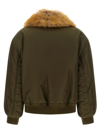 Куртка-бомбер SAINT LAURENT Removable shearling neck bomber jacket (A00300YZ9HT3117) #