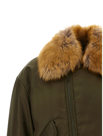 Куртка-бомбер SAINT LAURENT Removable shearling neck bomber jacket (A00300YZ9HT3117) #