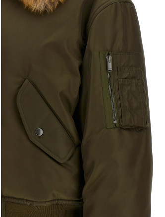 Куртка-бомбер SAINT LAURENT Removable shearling neck bomber jacket (A00300YZ9HT3117) #