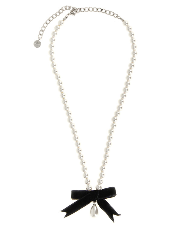 Ожерелье SELF PORTRAIT 'Black Bow Pearl' (AW26606NWWHITE) #1