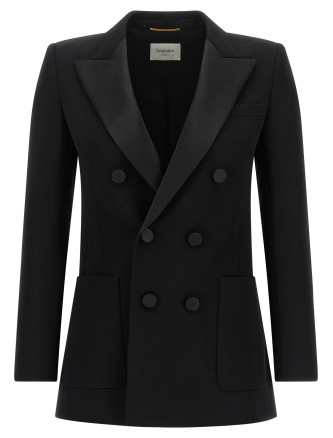 Satin lapel blazer