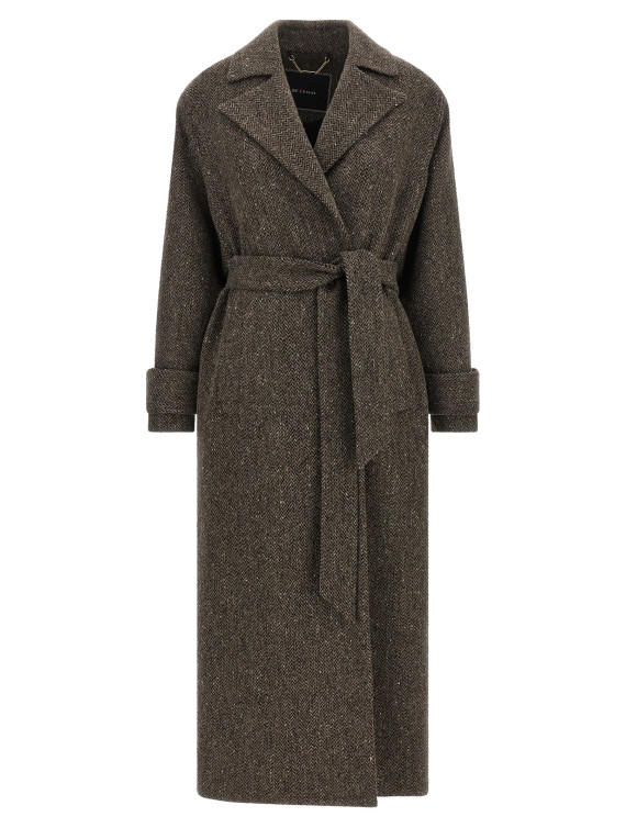 Пальто, тренч KITON Chevron wool coat (D62612K0544I02MARRONE) #1