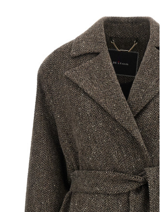 Пальто, тренч KITON Chevron wool coat (D62612K0544I02MARRONE) #