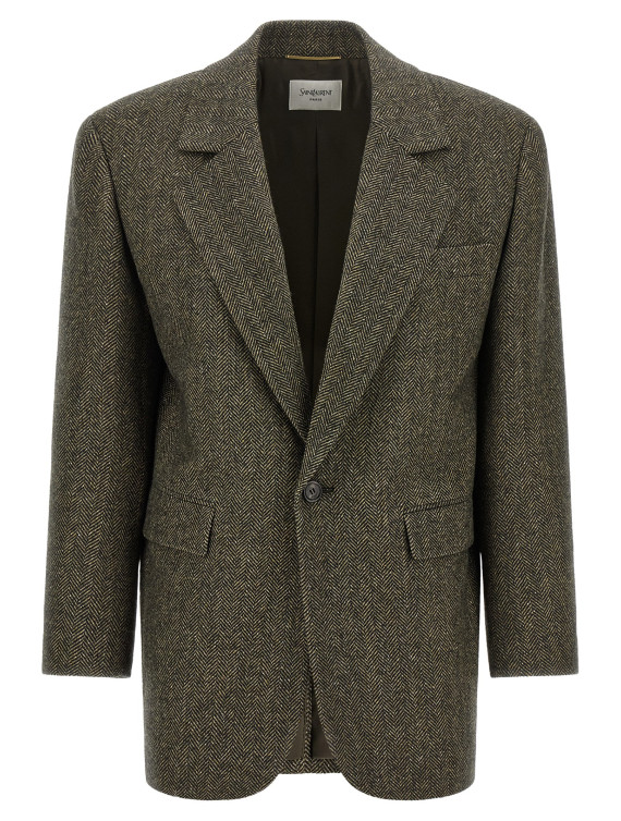 Пиджак, костюм SAINT LAURENT Herringbone blazer (866250Y3L222012) #1