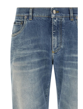 Джинсы DOLCE & GABBANA Logo plaque jeans (GY07CDG8PO4S9001) #