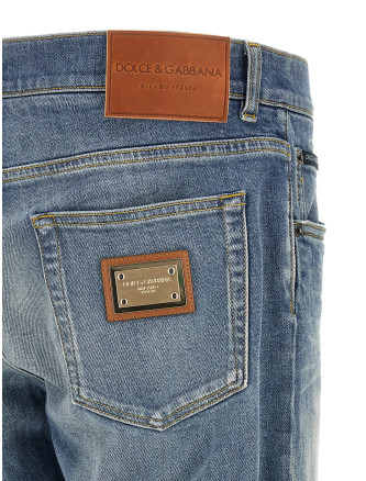 Джинсы DOLCE & GABBANA Logo plaque jeans (GY07CDG8PO4S9001) #