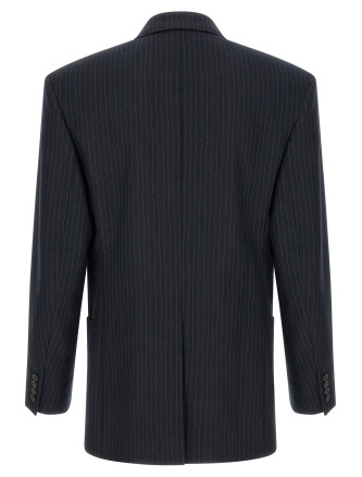 Блейзер SAINT LAURENT Pinstriped double-breasted blazer (876230Y1I744050) #