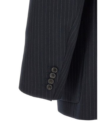 Блейзер SAINT LAURENT Pinstriped double-breasted blazer (876230Y1I744050) #