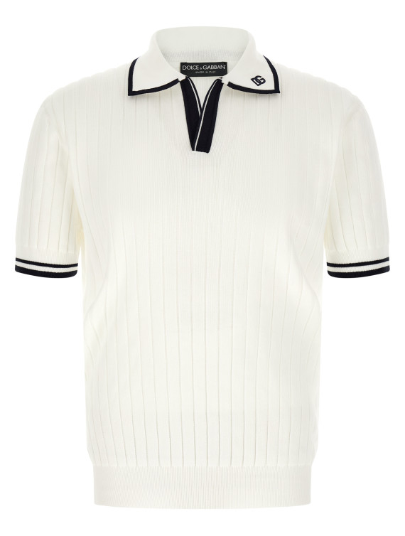 Поло DOLCE & GABBANA Flat ribbed polo shirt (GXZCMZJBCK8W1002) #1