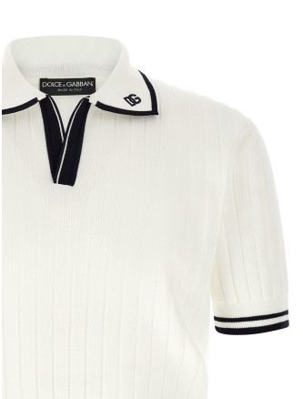 Поло DOLCE & GABBANA Flat ribbed polo shirt (GXZCMZJBCK8W1002) #