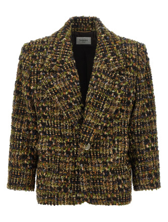 Пиджак, костюм SAINT LAURENT Bouclé tweed blazer