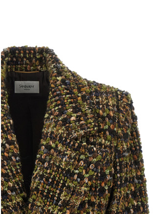 Пиджак, костюм SAINT LAURENT Bouclé tweed blazer (871063Y3L803113) #