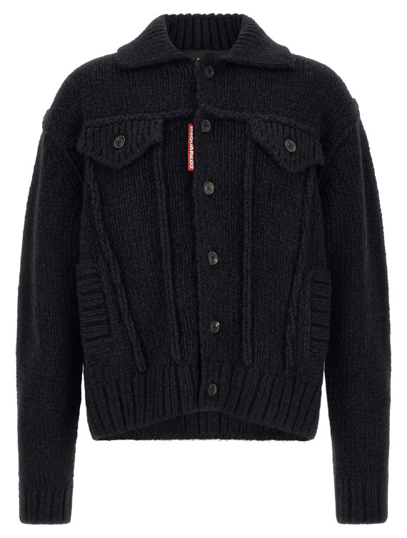 Свитер, кардиган DSQUARED2 Logo patch cardigan (S74HA1638D13240477) #1
