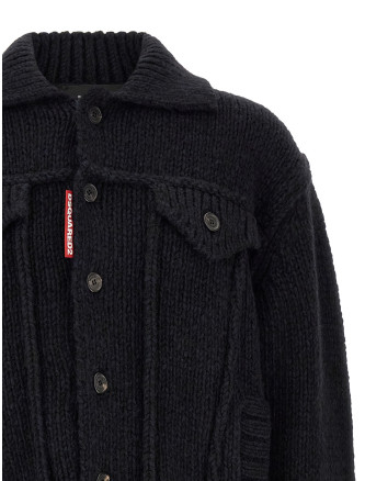 Свитер, кардиган DSQUARED2 Logo patch cardigan (S74HA1638D13240477) #