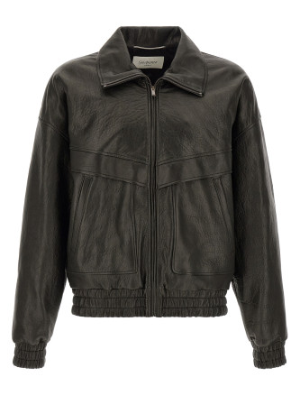 Куртка SAINT LAURENT Bubble leather jacket