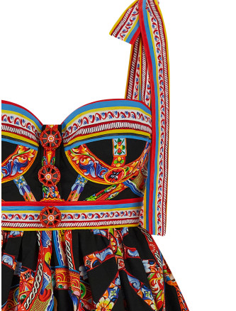 Мини-платье DOLCE & GABBANA 'Carretto' (F615XTGDDTFS9000) #