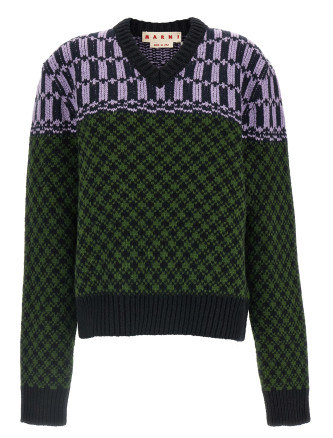 Свитер MARNI Sweater with geometric pattern