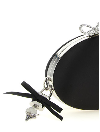 Клатч SELF PORTRAIT Clutch satin Oval (PF26322BBBLACK) #