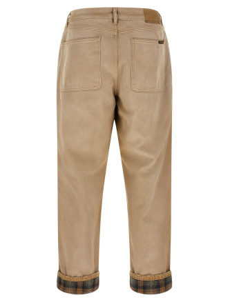 Брюки GOLDEN GOOSE Journey Russell trousers with check lapels (GMP02748P0026565555955559) #