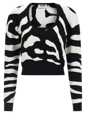Свитер MOSCHINO Zebra intarsia sweater