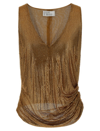 Вечерний топ GIUSEPPE DI MORABITO Mesh and feather top (07PFTO427FC1671624) #
