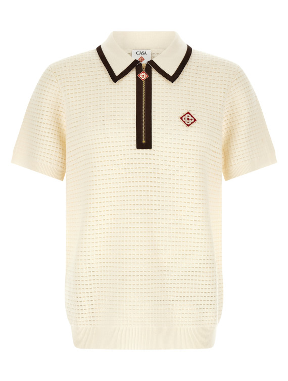 Поло CASABLANCA 'Waffle stitch' (MAW26KW148001WOOLWHITE) #1