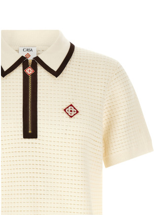 Поло CASABLANCA 'Waffle stitch' (MAW26KW148001WOOLWHITE) #