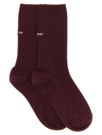 Носки BALENCIAGA Logo embroidery ribbed tights