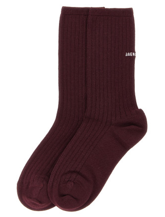 Носки BALENCIAGA Logo embroidery ribbed tights (A001OX4G7B06260) #