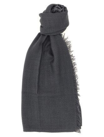 Шарф BRUNELLO CUCINELLI Stole with fringed profiles