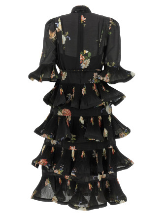 Платье миди ZIMMERMANN Pleated Sleeved dress (5509DF26RBLBPR) #
